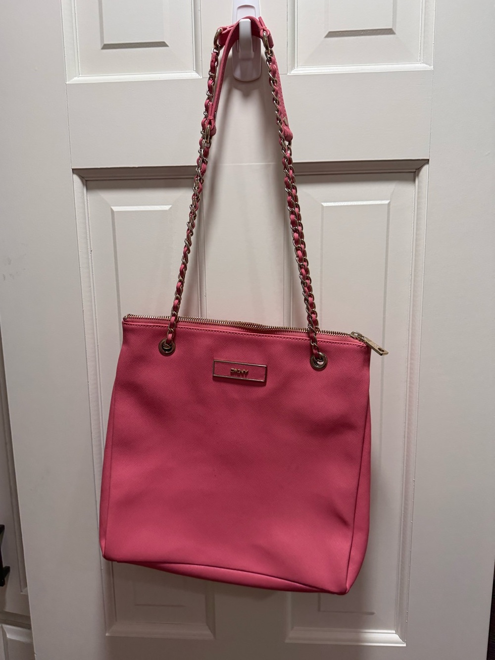 DKNY Pink Chain-Shoulder Tote Bag